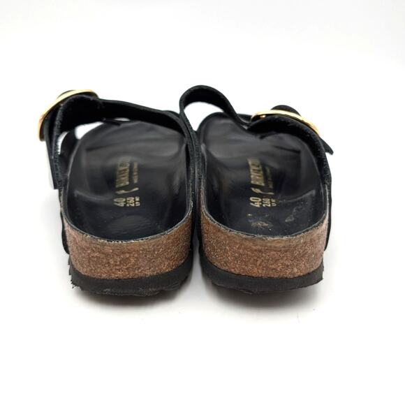 Birkenstock Arizona Big Buckle Sandals Unisex Leather Black Size US W9/M7 EU40 - Picture 4 of 15